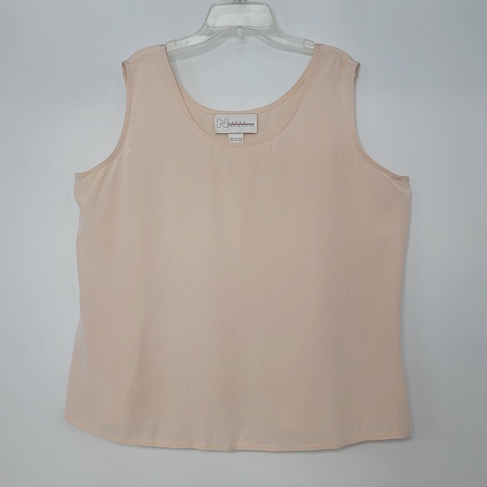 Nygard Collection Women Sz M Silk Sleeveless Top Preppy Minimalist Work Career‎